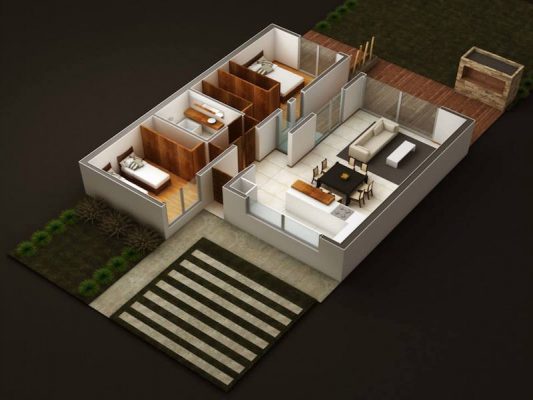 Croquis Design - Vue Axonométrique - Appartement 01